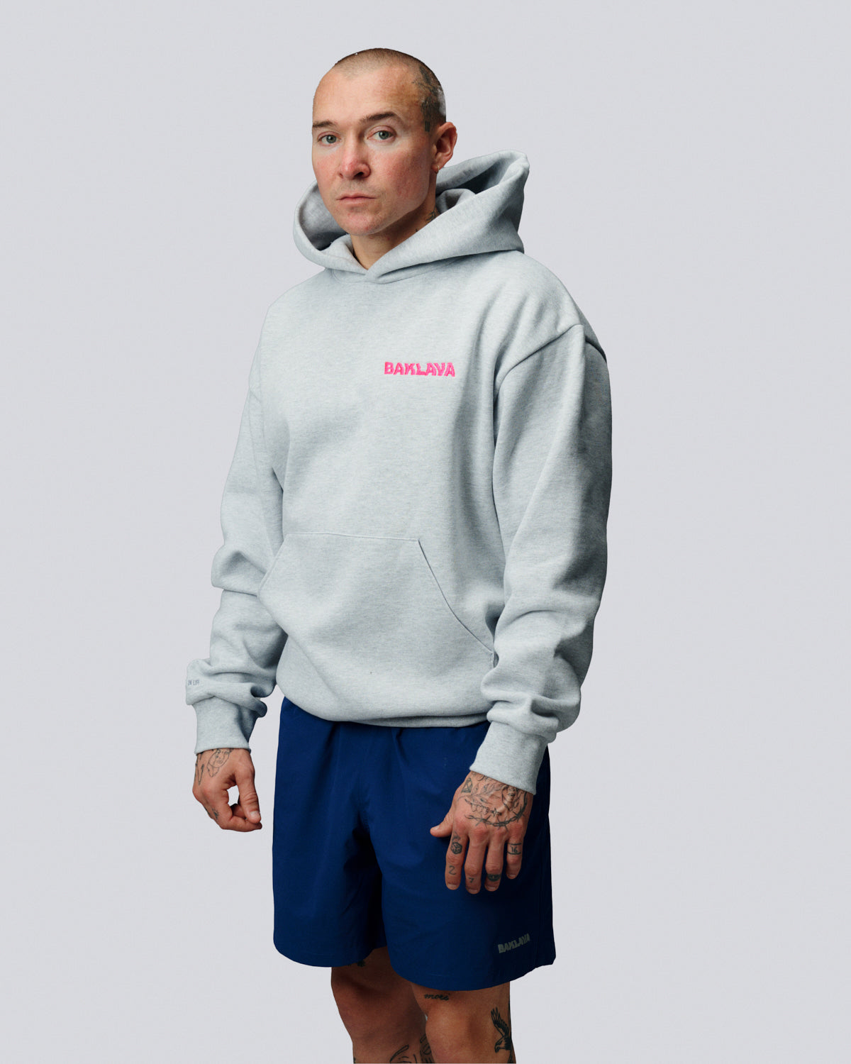 BAKLAVA LOGO HOODIE - ATHLETIC GREY